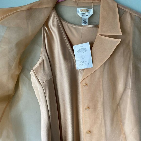 Talbot's Silk Blouse Set Sheer Blouse with Shell - Picture 4 of 9